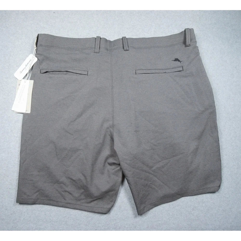 Tommy Bahama Short Mens 40x8 Gray Chino Stretch On Par Flat Front Casual NEW